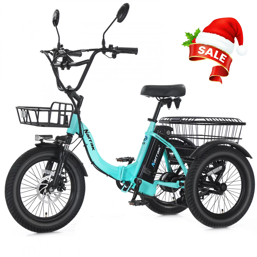 Narrak 350W Step-Thru Folding Electric Trike (Green) Narrak 350W Step-Thru Folding Electric Trike (Green)