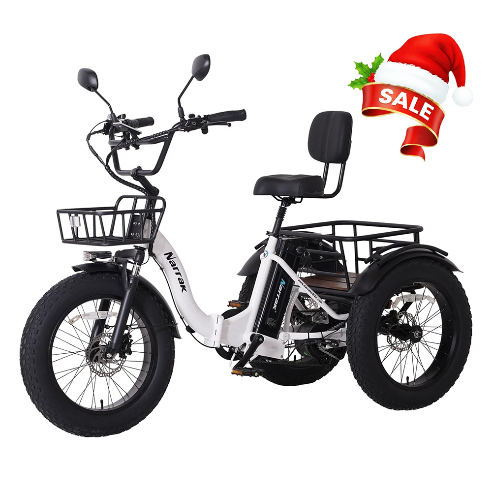 Narrak Folding Electric Tricycle (Color: White)