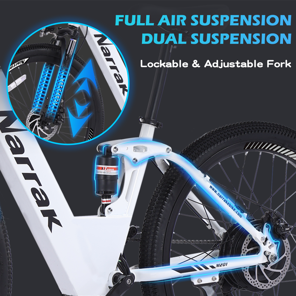 Narrak 48V 750W 13AH 26" Step-Over Mountain Electric Bicycle (Color: White)	