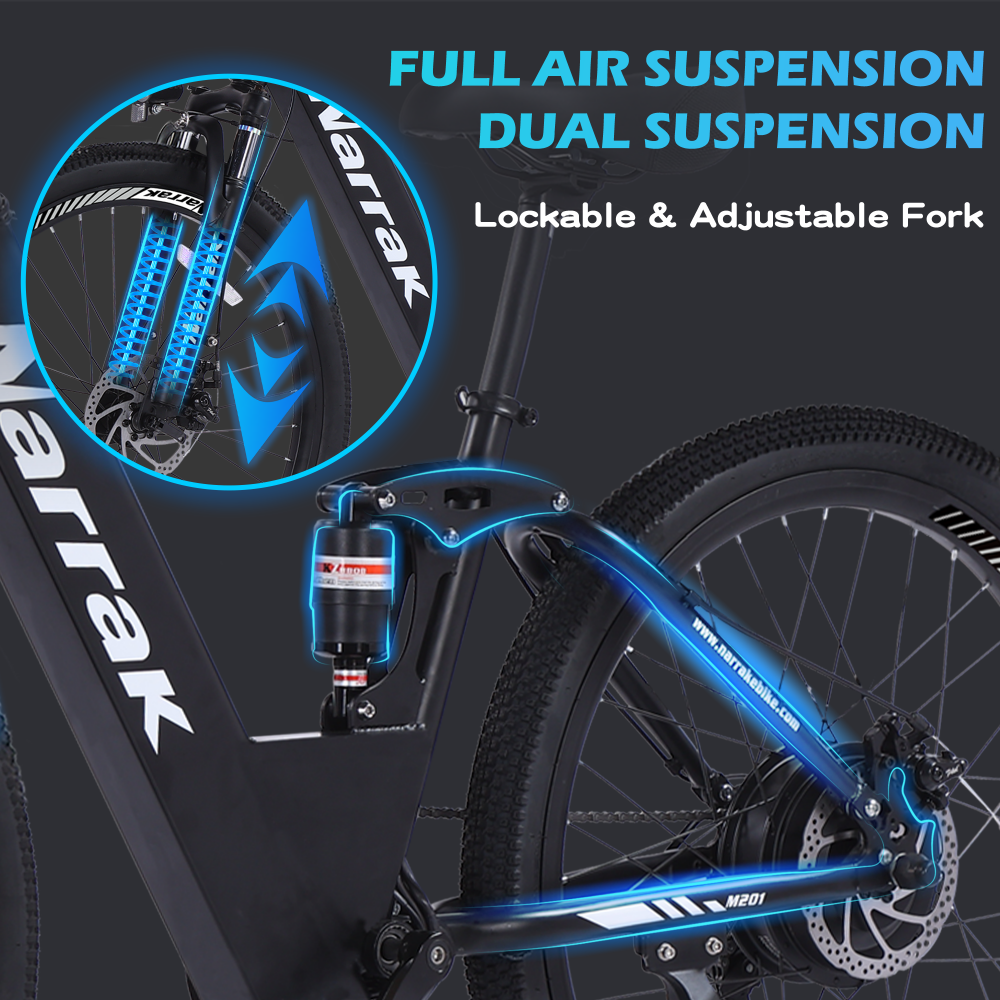 Narrak 48V 750W 13AH 26" Step-Over Mountain Electric Bicycle (Color: Black)