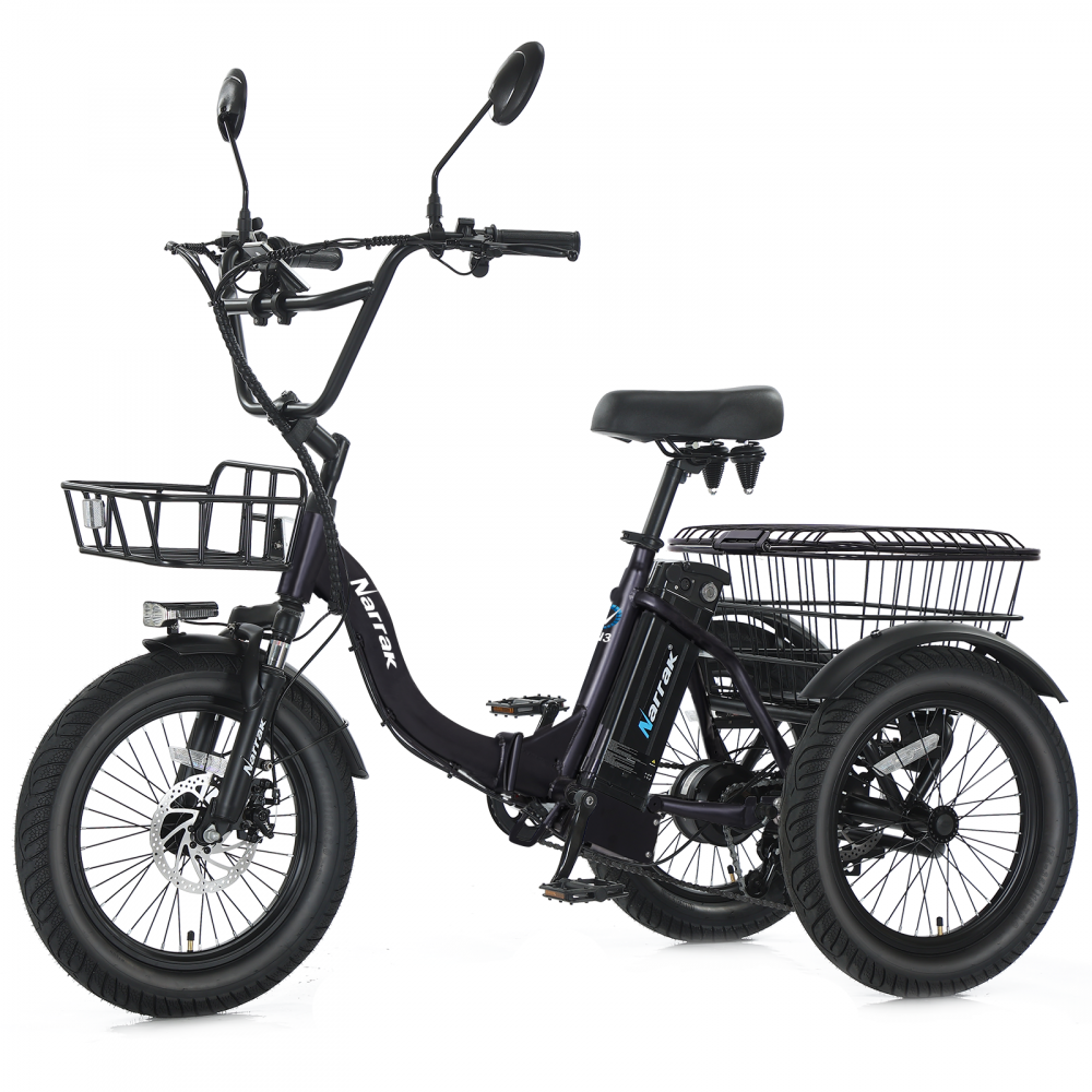 Narrak 350W Step-Thru Folding Electric Trike (Black)