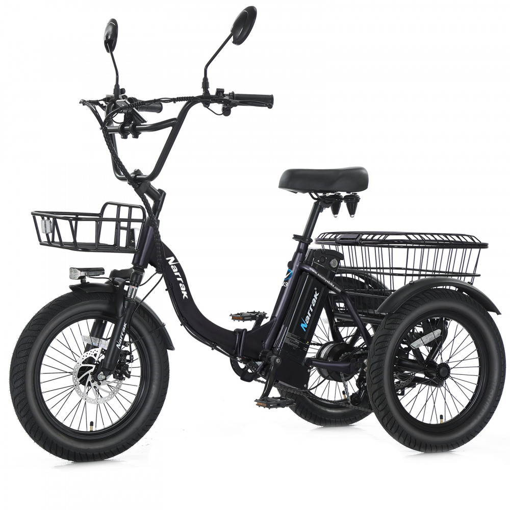 Narrak 350W Step-Thru Folding Electric Trike (Black)