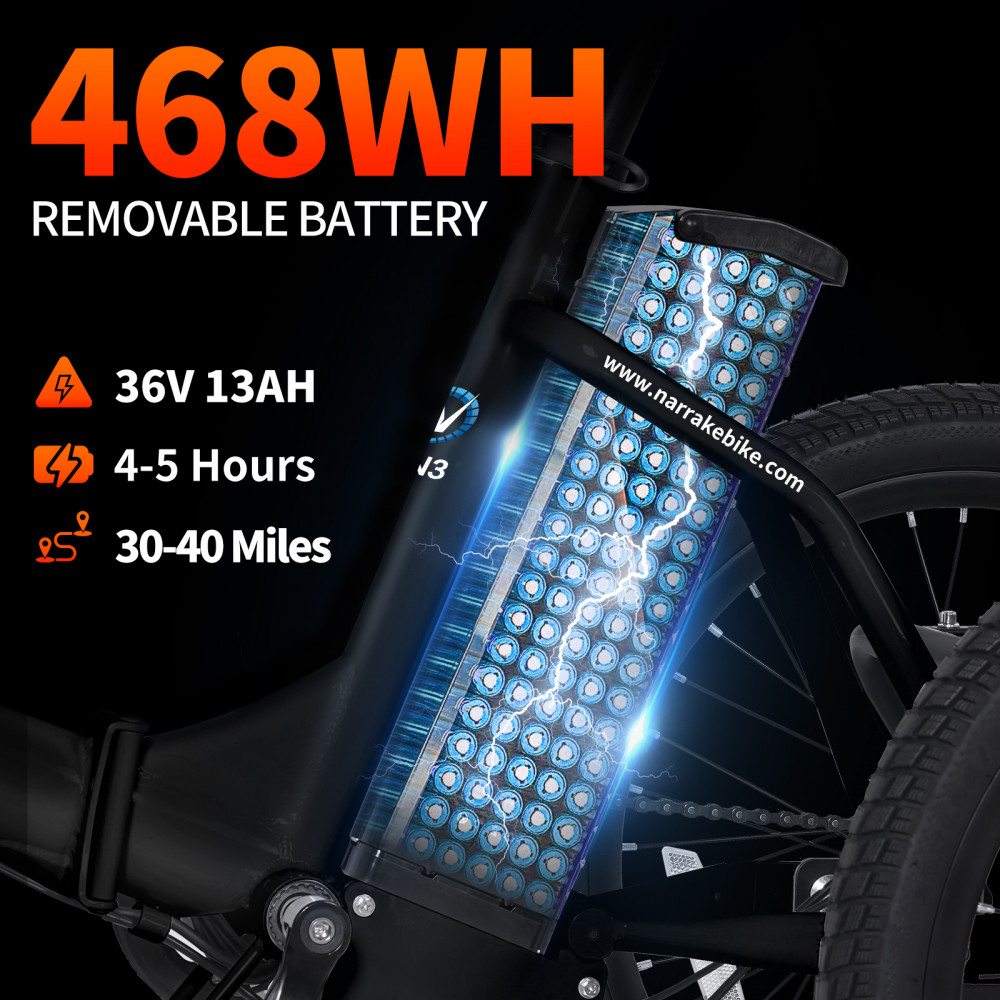 Narrak 350W Step-Thru Folding Electric Trike (Black) Narrak 350W Step-Thru Folding Electric Trike (Black)