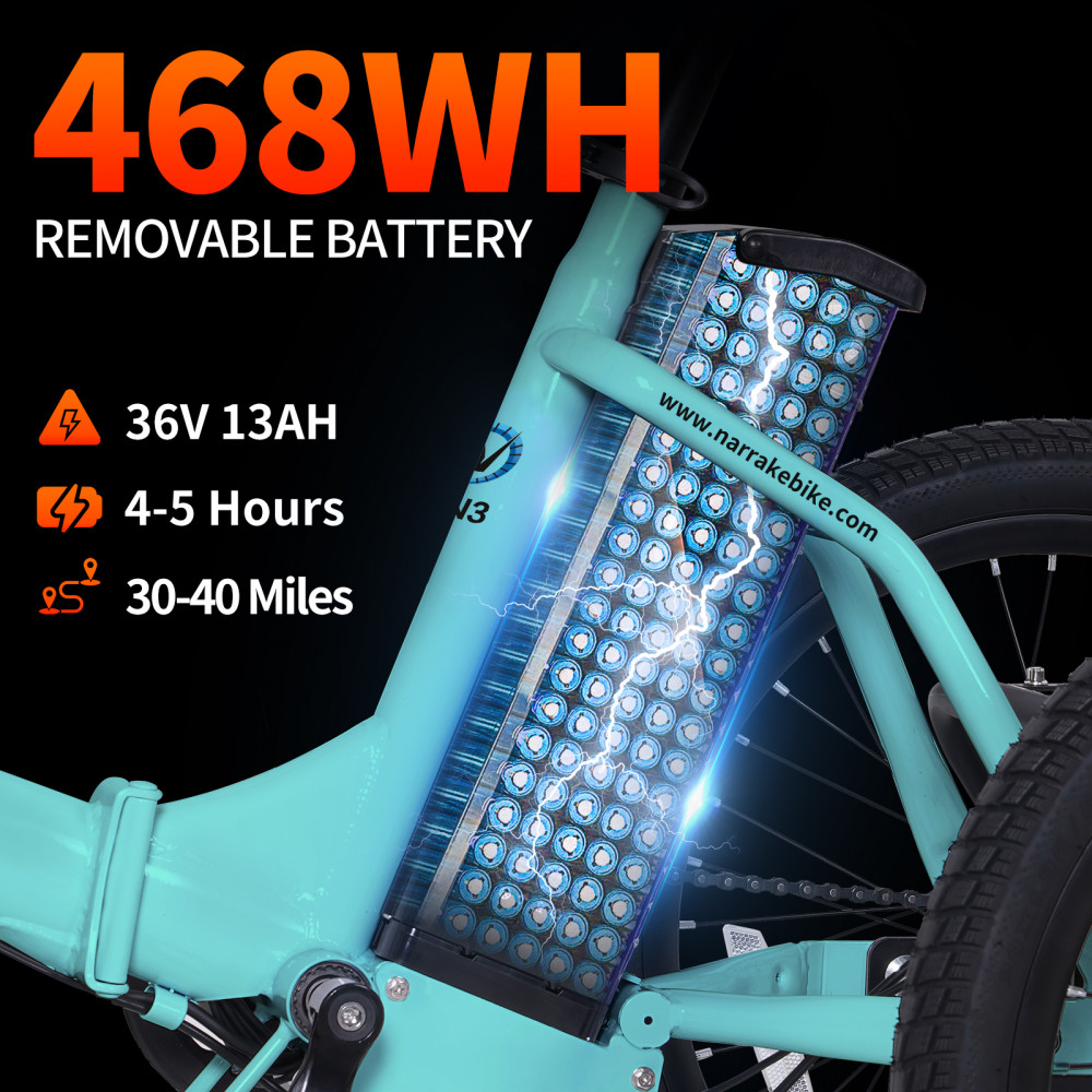 Narrak 350W Step-Thru Folding Electric Trike (Green) Narrak 350W Step-Thru Folding Electric Trike (Green)