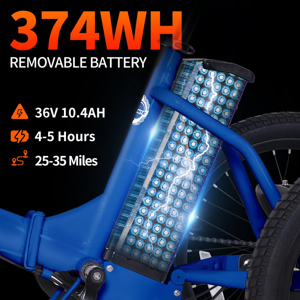 Narrak 350W Step-Thru Folding Electric Trike (Blue) Narrak 350W Step-Thru Folding Electric Trike (Blue)