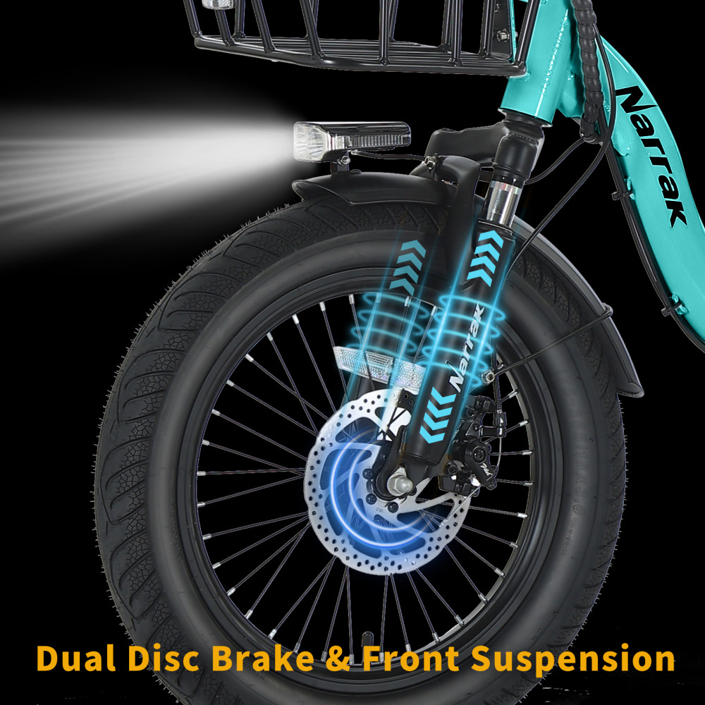 Narrak 350W Step-Thru Folding Electric Trike (Green) Narrak 350W Step-Thru Folding Electric Trike (Green)