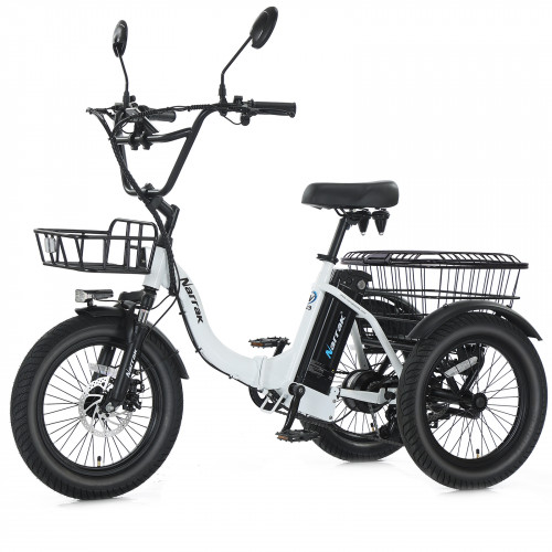 Narrak 350W Step-Thru Folding Electric Trike (White) Narrak 350W Step-Thru Folding Electric Trike (White)