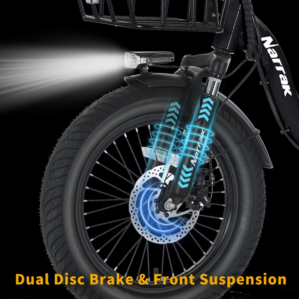 Narrak 350W Step-Thru Folding Electric Trike (Black)