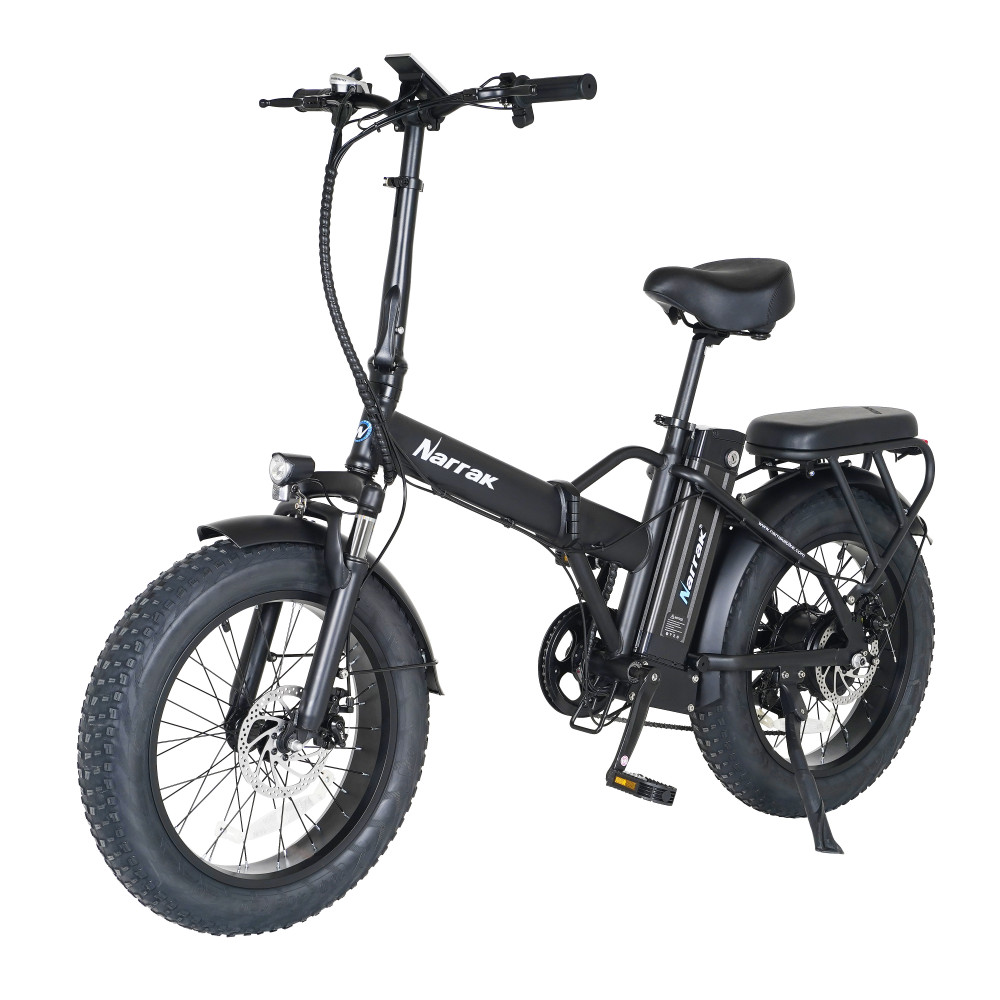 Narrak 48V 750W 13AH 20"x4.0 Fat Tire Step Over Folding Electric Bicycle (Color: Black)