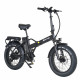 Narrak 48V 750W 13AH 20"x4.0 Fat Tire Step Over Folding Electric Bicycle (Color: Black)