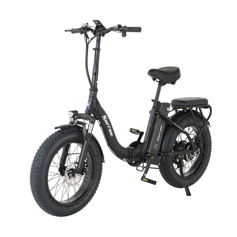 Narrak 48V 750W 13AH 20"x4.0 Fat Tire Step-Thru Folding Electric Bicycle (Color: Black) (High-Carbon Steel)