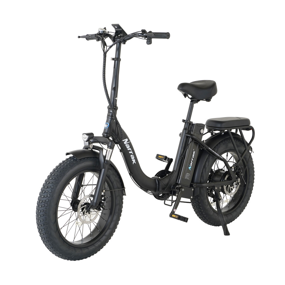 Narrak 48V 750W 13AH 20"x4.0 Fat Tire Step-Thru Folding Electric Bicycle (Color: Black)