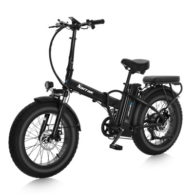 Narrak 48V 750W 13AH 20"x4.0 Fat Tire Step Over Folding Electric Bicycle (Color: Black)