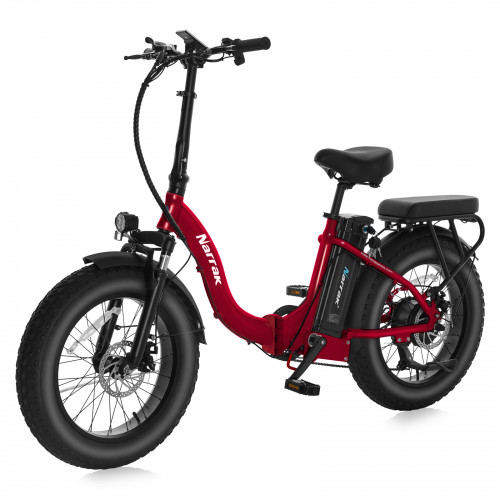 Narrak 48V 750W 13AH 20"x4.0 Fat Tire Step-Thru Folding Electric Bicycle (Color: RED) Narrak 48V 750W 13AH 20"x4.0 Fat Tire Step-Thru Folding Electric Bicycle (Color: RED)