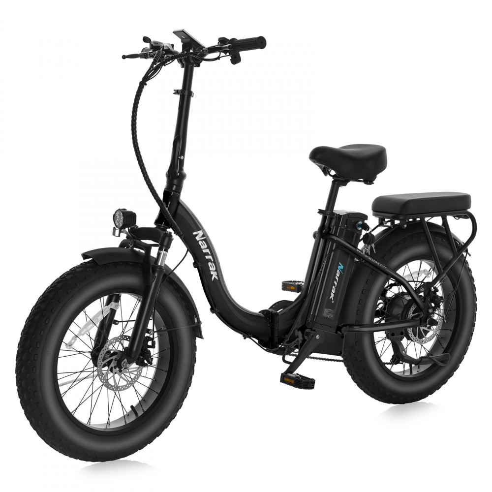 Narrak 48V 750W 13AH 20"x4.0 Fat Tire Step-Thru Folding Electric Bicycle (Color: Black)