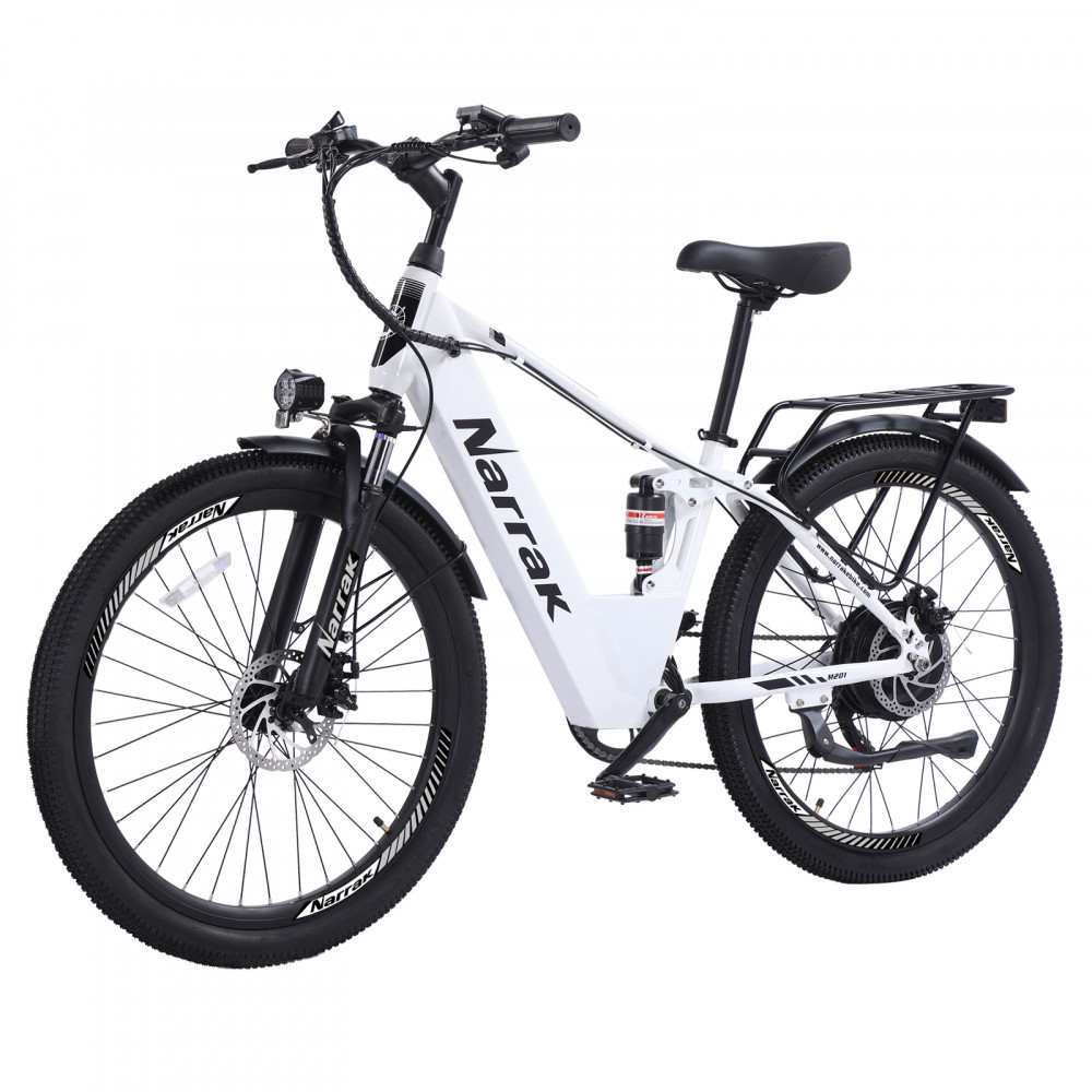 Narrak 48V 750W 13AH 26" Step-Over Mountain Electric Bicycle (Color: White)	