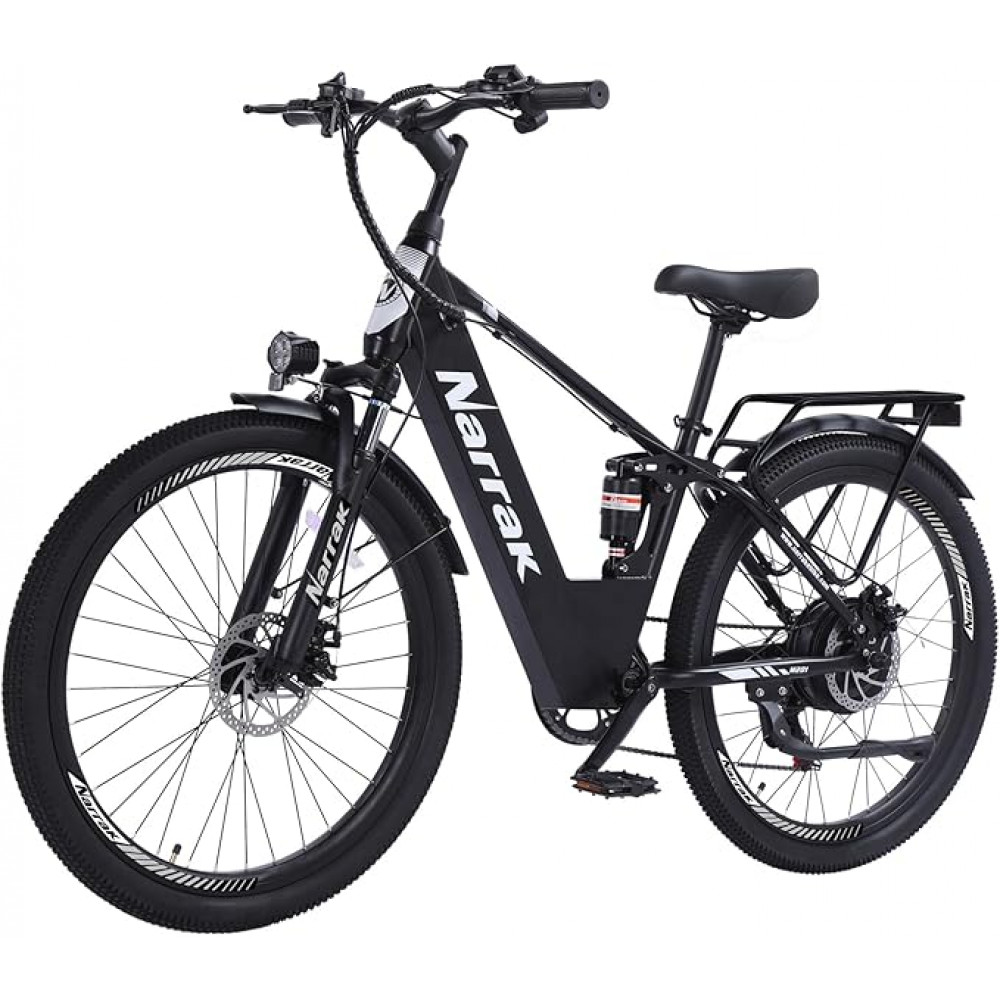 Narrak 48V 750W 13AH 26" Step-Over Mountain Electric Bicycle (Color: Black)