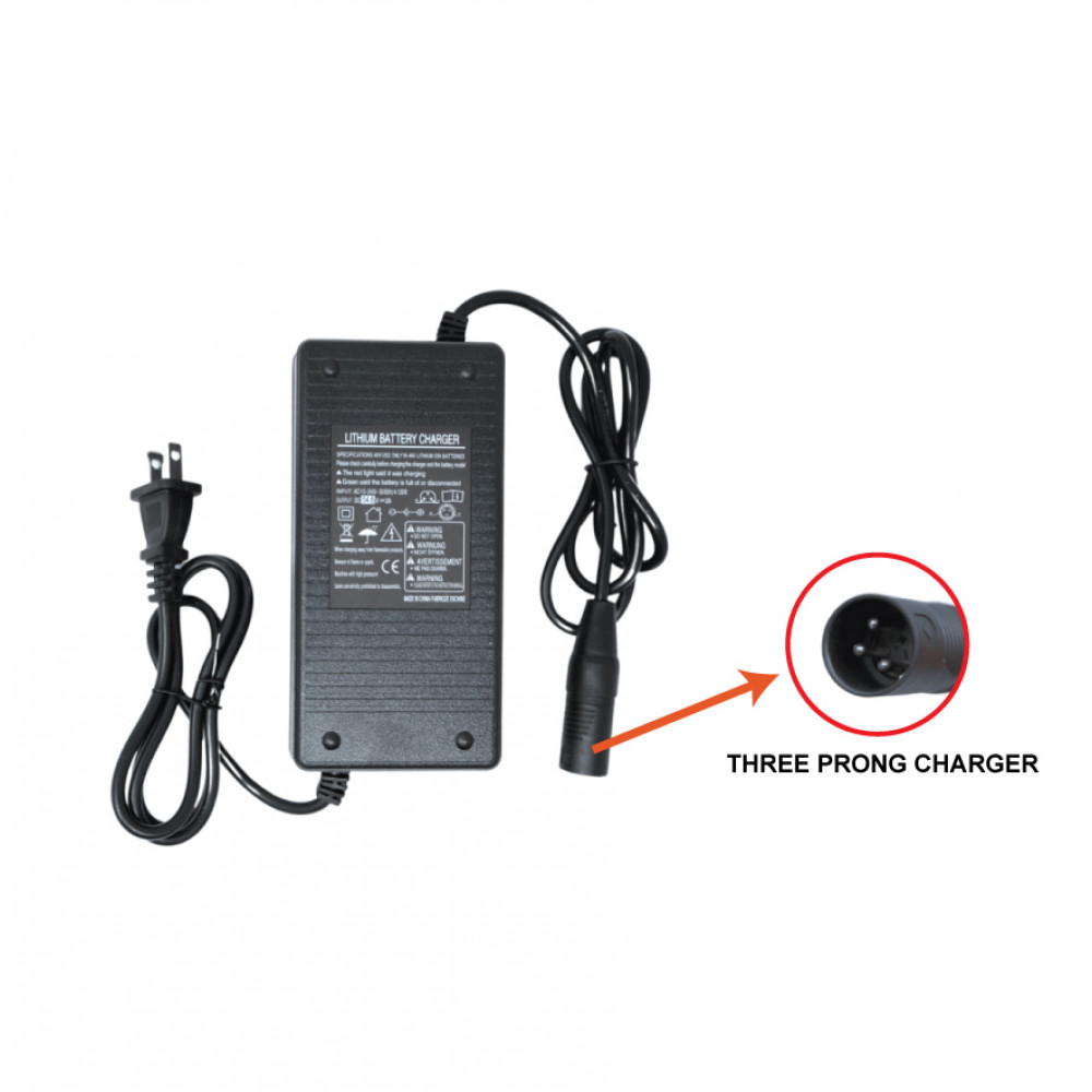 48V/2A Lithium Battery Three Pins Charger For S127, S129, & S180 ( THREE PRONG) 48V/2A Lithium Battery Three Pins Charger For S127, S129, & S180 ( THREE PRONG)