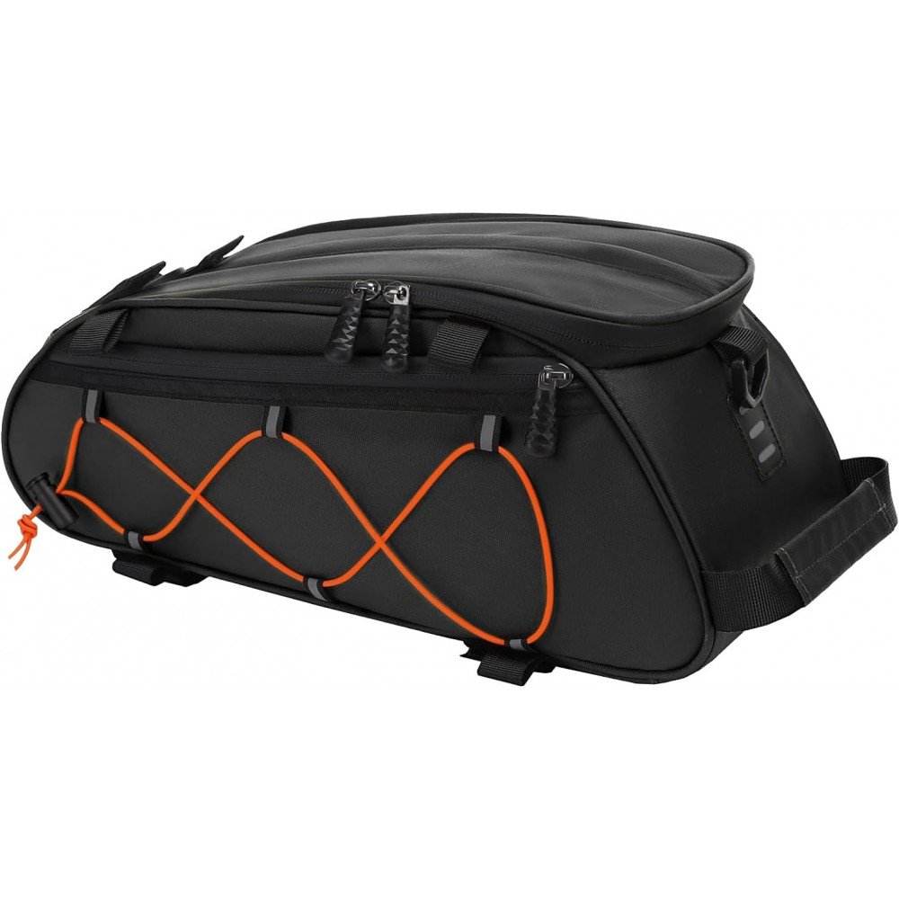 Rear Bike Rack Bag/Bike Panniers Waterproof Bicycle Ebike Saddle Bag Cycling Pannier Trunk Carrier with Reflector & Adjustable Cord Rear Bike Rack Bag/Bike Panniers Waterproof Bicycle Ebike Saddle Bag Cycling Pannier Trunk Carrier with Reflector & Adjustable Cord
