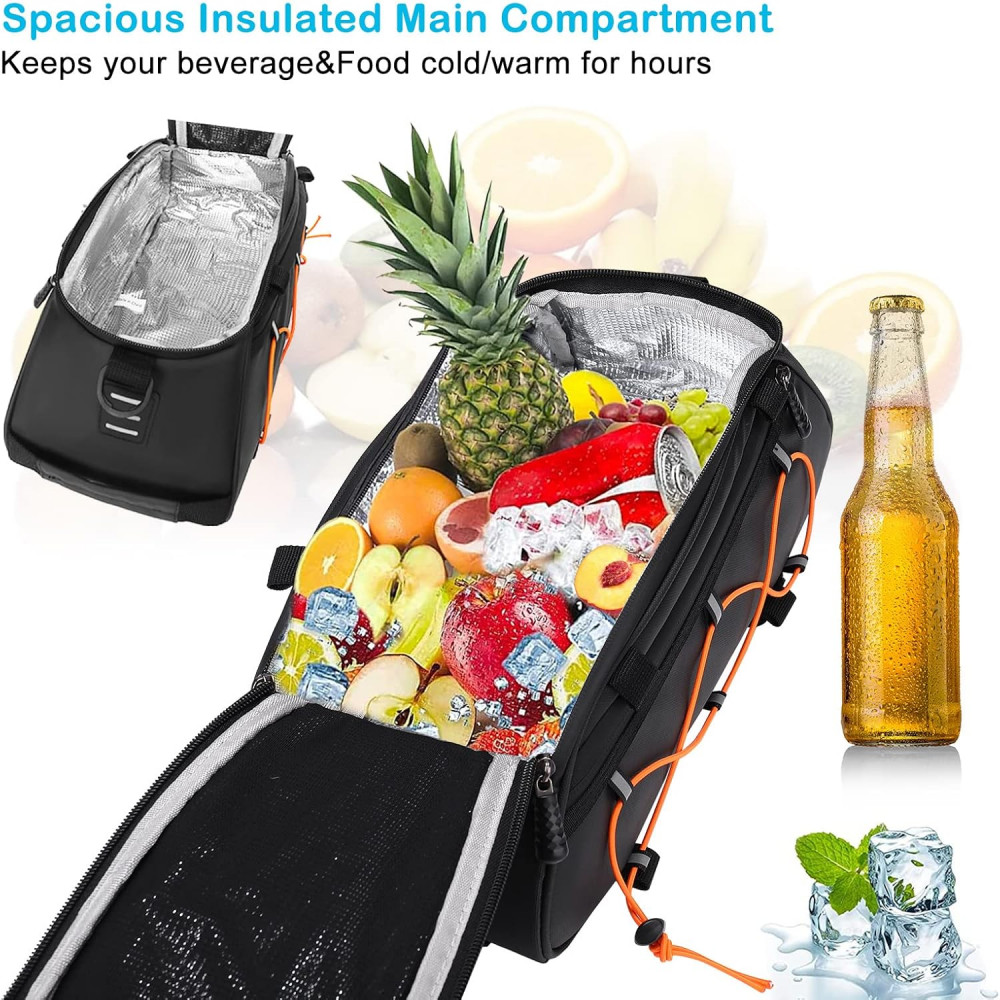 Rear Bike Rack Bag/Bike Panniers Waterproof Bicycle Ebike Saddle Bag Cycling Pannier Trunk Carrier with Reflector & Adjustable Cord Rear Bike Rack Bag/Bike Panniers Waterproof Bicycle Ebike Saddle Bag Cycling Pannier Trunk Carrier with Reflector & Adjustable Cord