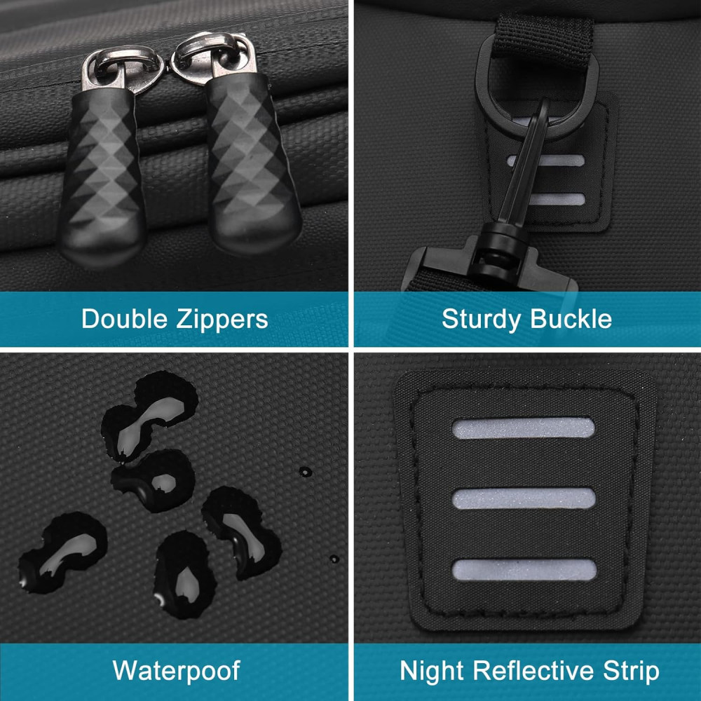Rear Bike Rack Bag/Bike Panniers Waterproof Bicycle Ebike Saddle Bag Cycling Pannier Trunk Carrier with Reflector & Adjustable Cord Rear Bike Rack Bag/Bike Panniers Waterproof Bicycle Ebike Saddle Bag Cycling Pannier Trunk Carrier with Reflector & Adjustable Cord