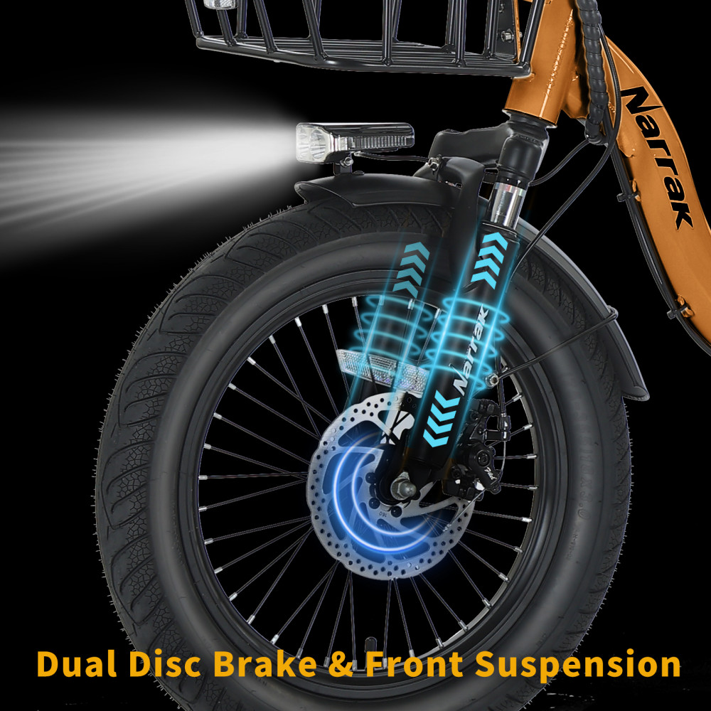 Narrak 500W Step-Thru Folding Electric Trike (Orange)