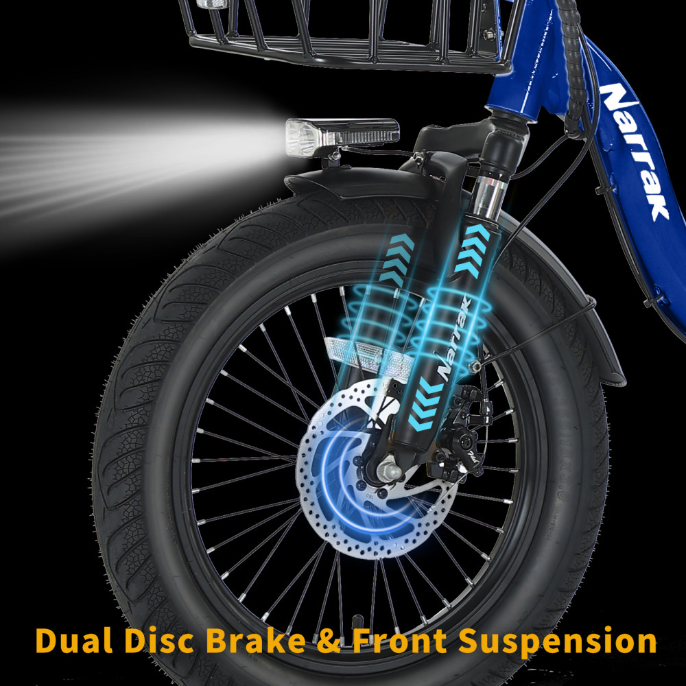 Narrak 500W Step-Thru Folding Electric Trike (Blue)