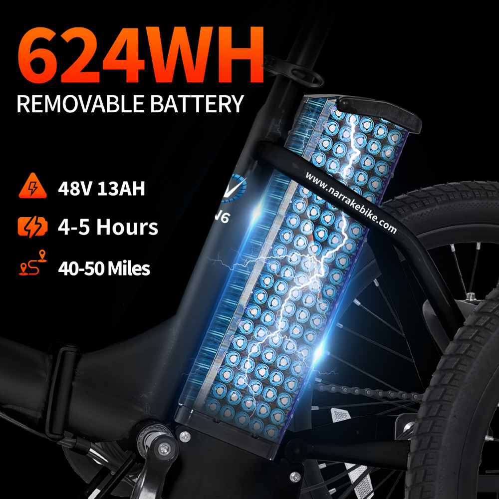 Narrak 500W Step-Thru Folding Electric Trike (Black)