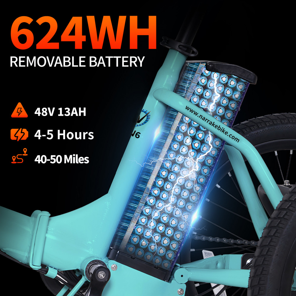 Narrak 500W Step-Thru Folding Electric Trike (Green)