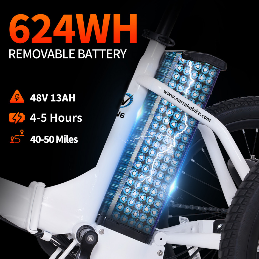 Narrak 500W Step-Thru Folding Electric Trike (White)