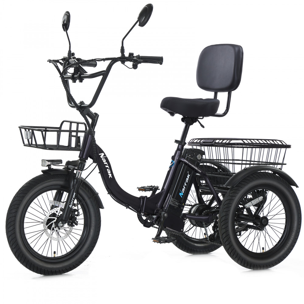 Narrak 500W Step-Thru Folding Electric Trike (Black)