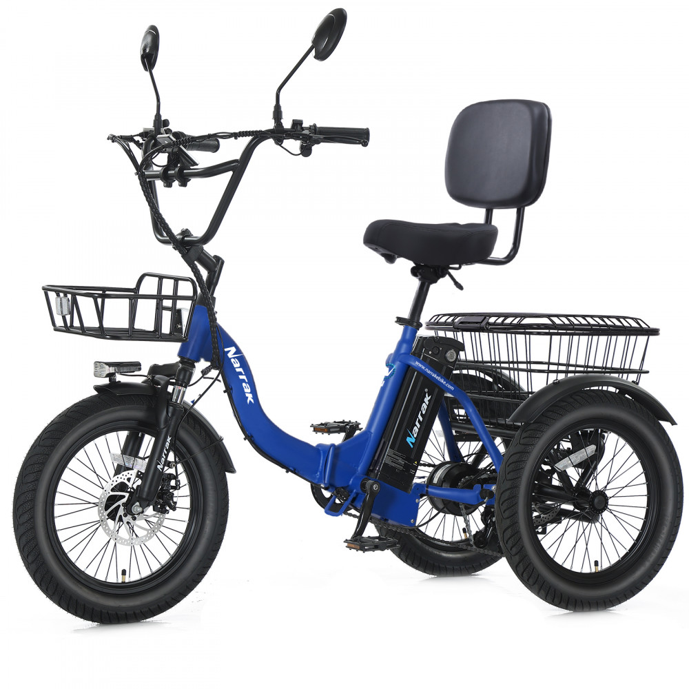 Narrak 500W Step-Thru Folding Electric Trike (Blue)