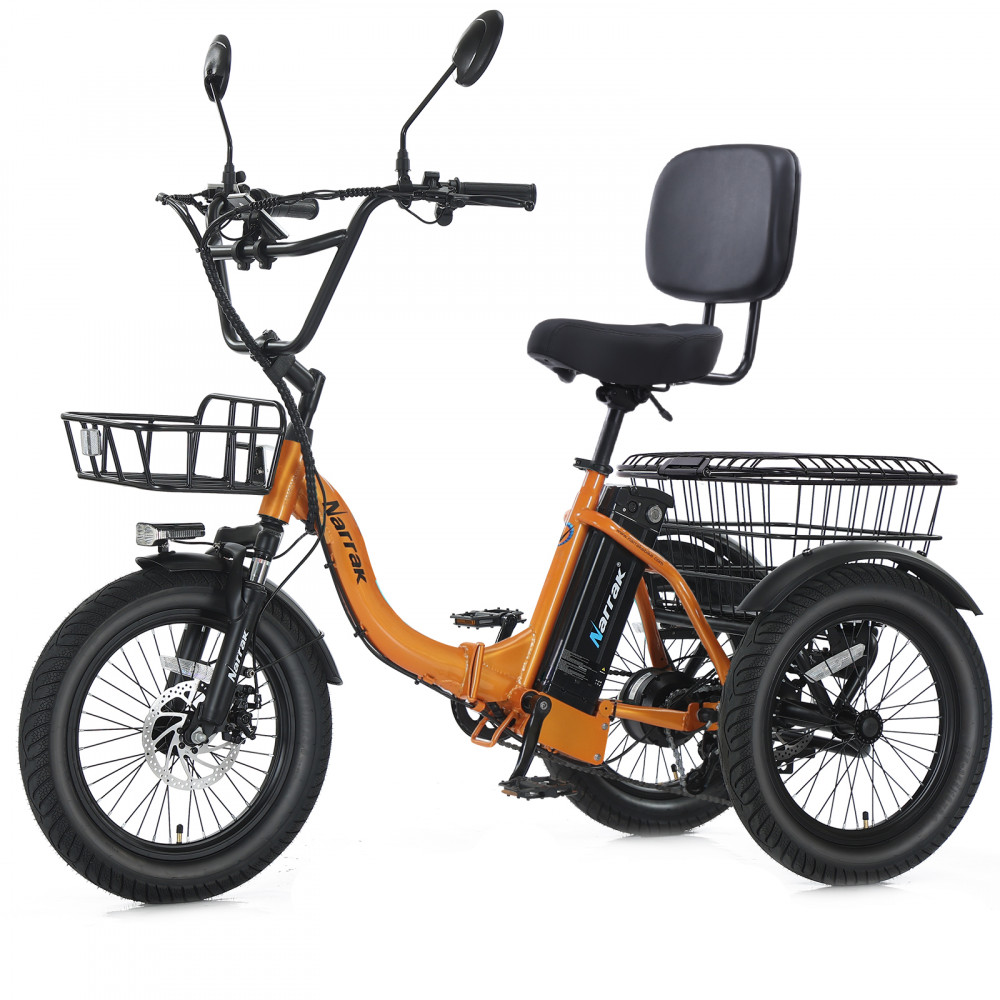 Narrak 500W Step-Thru Folding Electric Trike (Orange)
